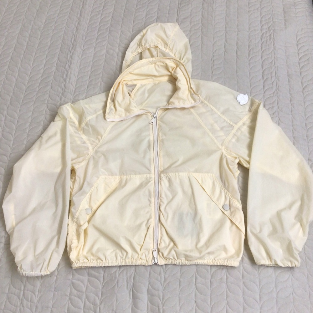 Moncler Cream Windbreaker Hooded Jacket